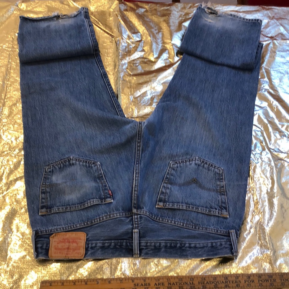 Women’s 501 Levi button down blue Jeans. W36” L34”